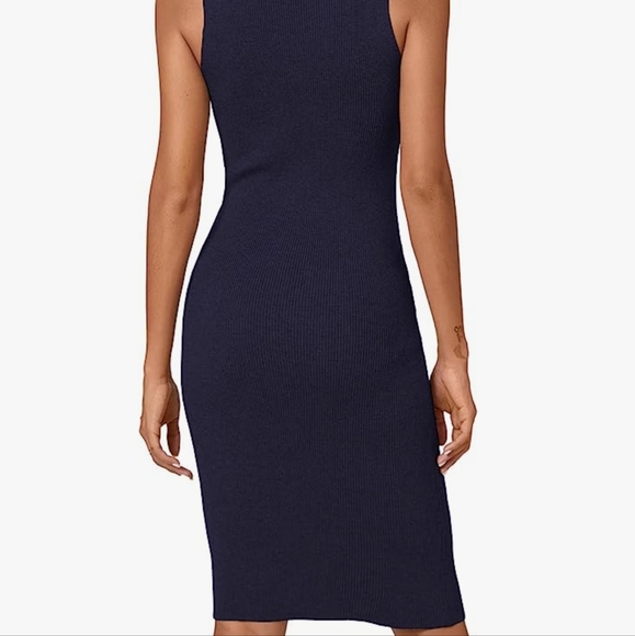 Capuffy Womens Sleeveless Mock TurtlenecK Dress SZ  XS Navy Blue NWT - Picture 3 of 8